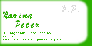 marina peter business card